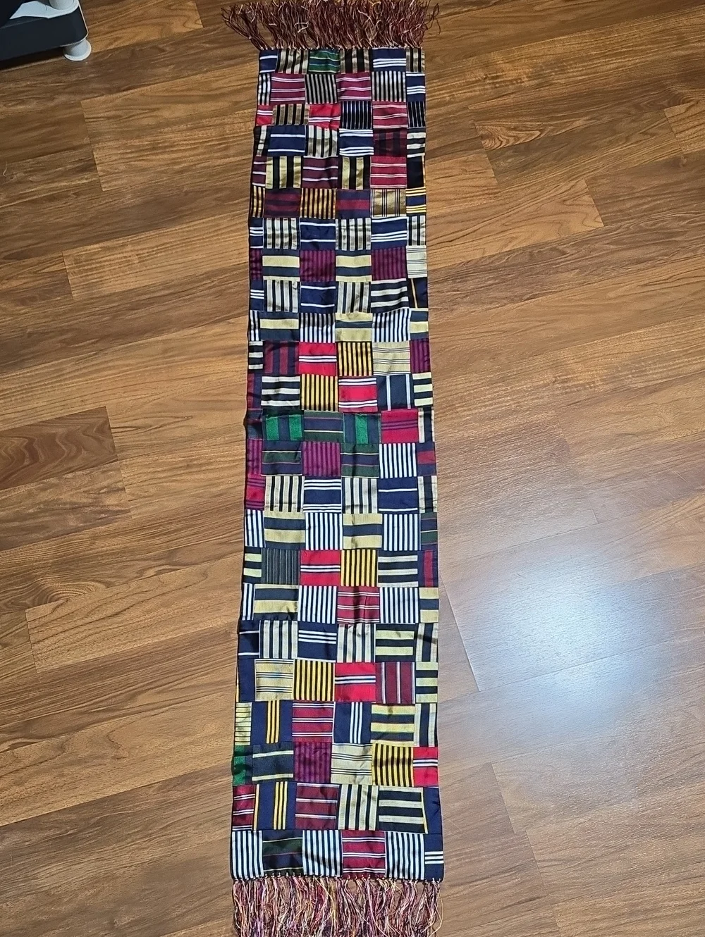 Brooks Brothers Vintage Patchwork Silk & Wool Scarf Repp Tie Ivy Prep USA